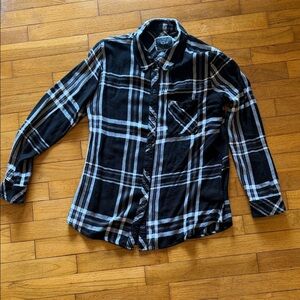 Rails black and White Checkered flannel shirt